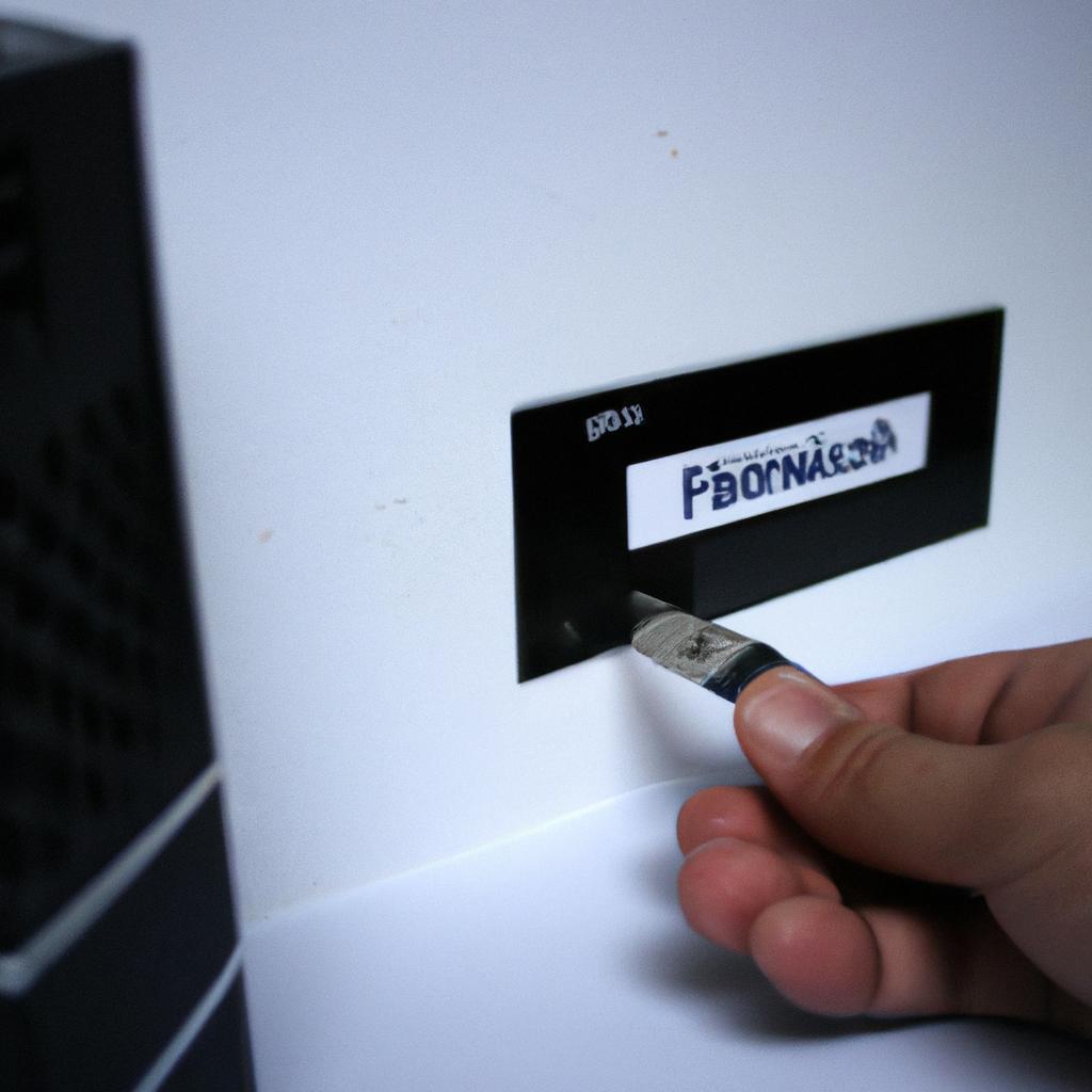 Person configuring computer firewall system